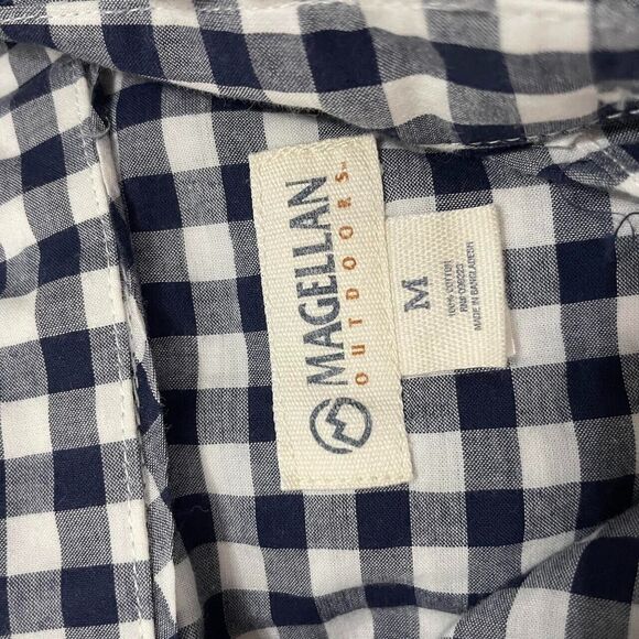 Magellan Outdoors Casual Blue/white plaid longsleeve button down shirt medium - Picture 5 of 8